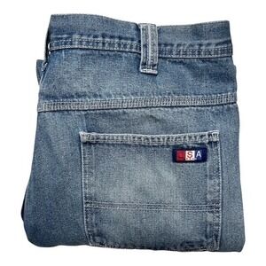 VTG Mens Sz Actual Measurement 33x29.5 USA Works Carpenter Work  Jeans  - 2039